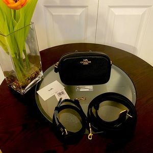 NWT Coach Black Leather Belt Shoulder Bag